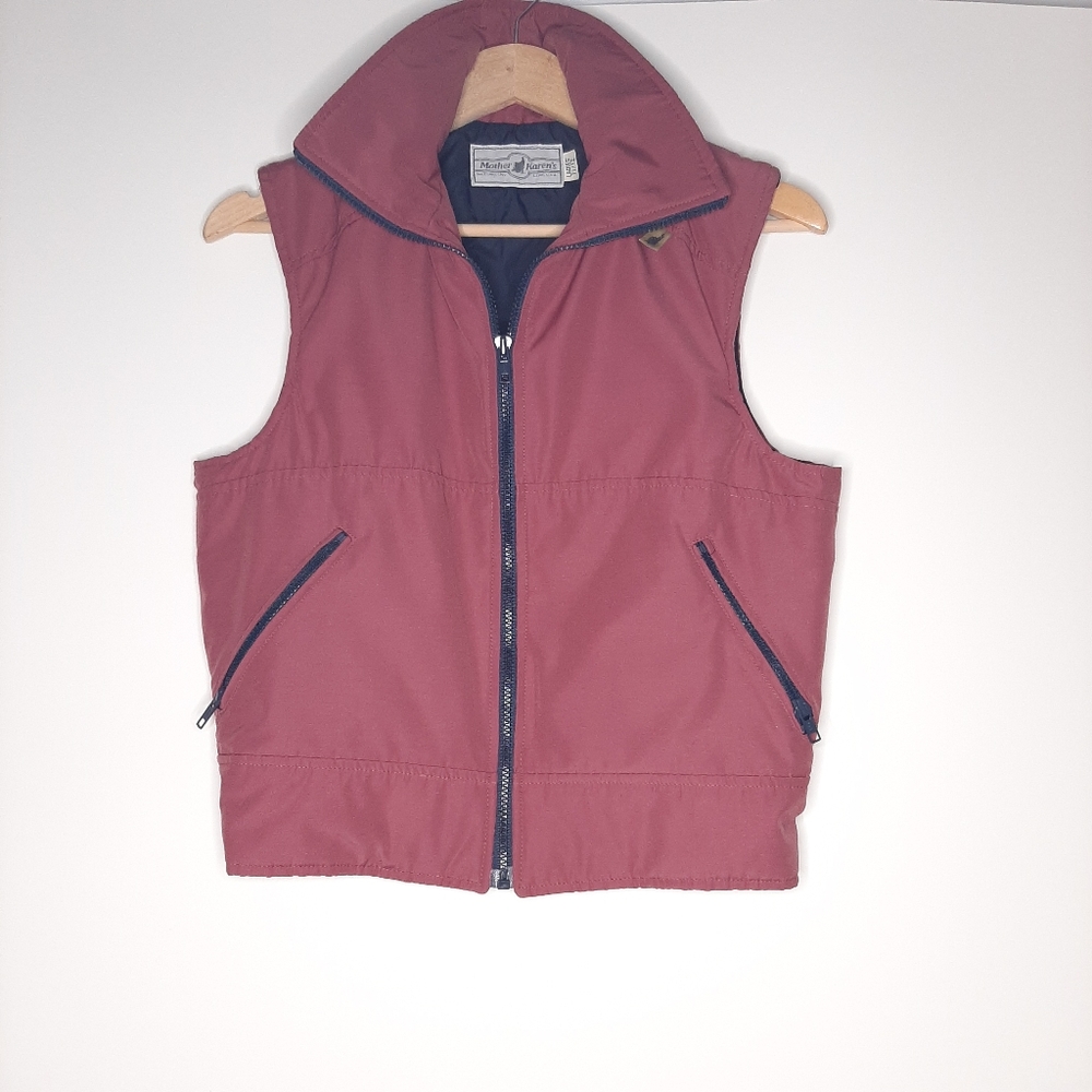Mother Karen's Vest Thinsulate Vest Mauve and Navy Blue Vintage Size 11/12